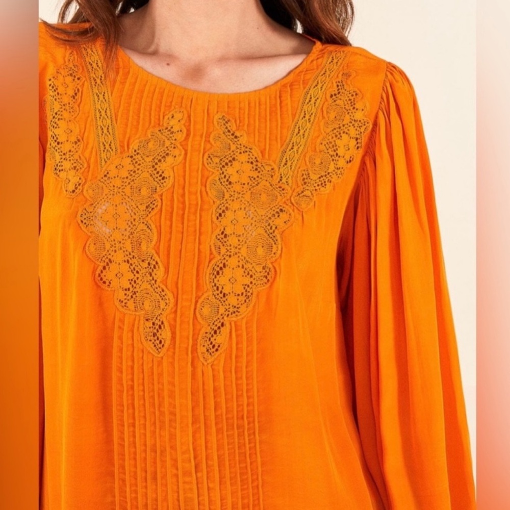 Farm Rio ORANGE LACE BLOUSE - Picture 4 of 6